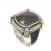 Ring Silver Sterling 925 Black Onyx Stone Men's Hand Engraved C 345